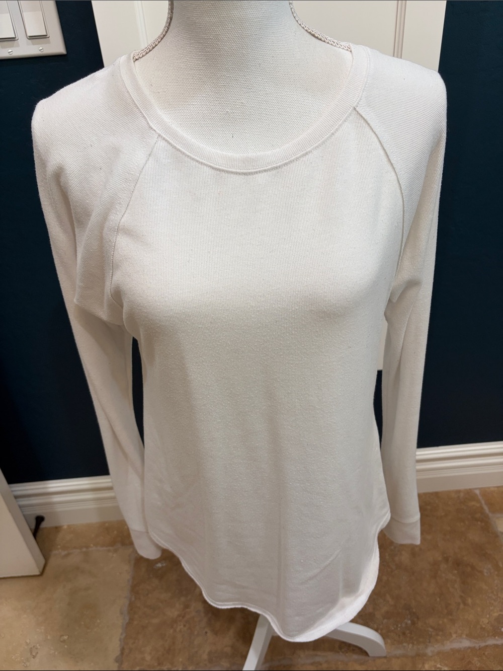 Treasure & Bond scoop neck long sleeve white top